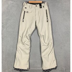 L1 Snowboard Pants Mens Medium M Beige Insulated Zip Pockets Winter Mendenhall
